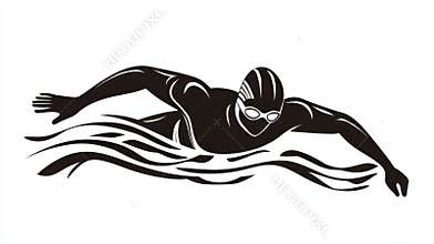 Swimmer silhouette graphic