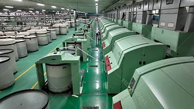 Ultra-Modern Textile Production Industries Mass Production of Textile Fibers
