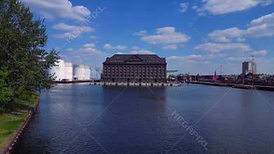 12.5.25 Berlin De, industrial port Lng tanks. Best aerial view flight drone