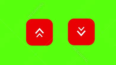 Up Down Arrow Red Icon Animation – Green Screen Motion Graphic for Video and UI Use