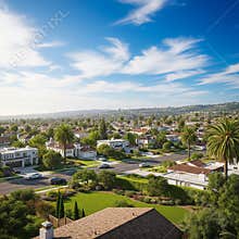 An AI generated image of Los Angeles suburbs skyline