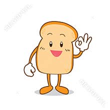 Isolated Slice of bread cartoon