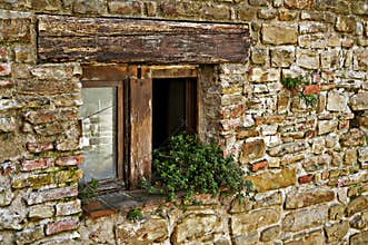 Window on bricks wall