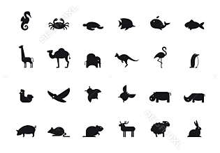 Animal icon set. Vector illustration.