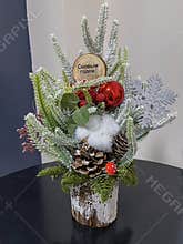 New Year\'s compositions in vases of branches