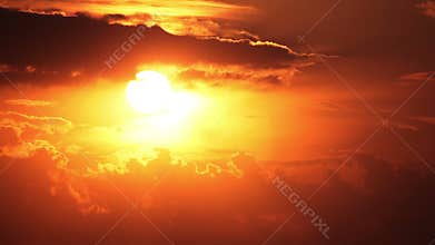 Clouds and sun. Timelapse