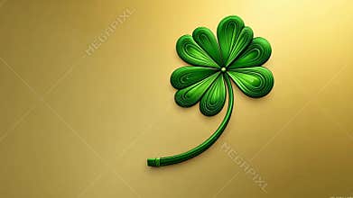 Enchanted 3d shamrock spin in golden radiance - saint patrick's celtic shamrock leaf animation