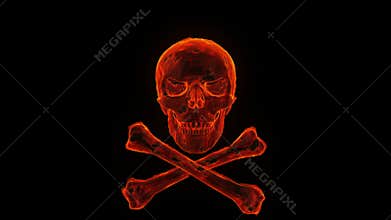 Burning skull and crossbones