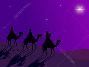 Wisemen following the Star