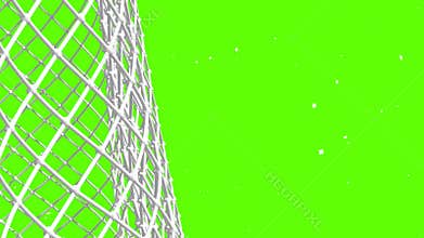 The puck flies to gate on green background