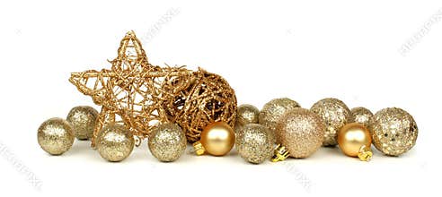 Gold Christmas ornament border