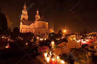 Cemetery and church - All Saints day