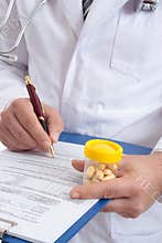 Doctor with medical health record