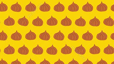 Playful Hand-Drawn Onion Vegetables Seamless Loop Animation. Motion Background.