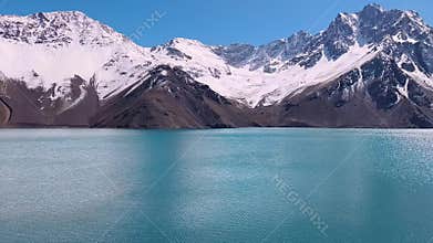 Glacial lake in the Andes mountain range