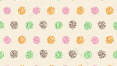 Playful Hand Drawn Scribbled Circles Seamless Loop Animation. Motion Background.