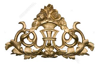 Golden wood ornament