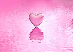 Love background heart on water