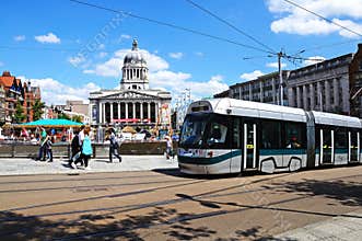 Tram by City Hall, Nottingham.