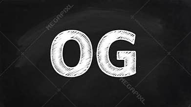 Hand-drawn animation reveals the word OG on a Professional Stock Footage
