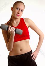 Girl Holding Free Weight
