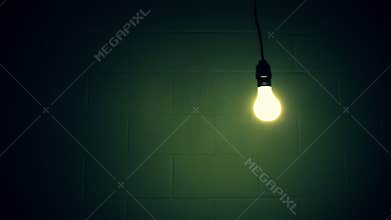 Light Bulb Swinging in Dirty Dark Room