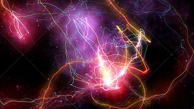 Multi Colored Abstract Electric Streamer Loop