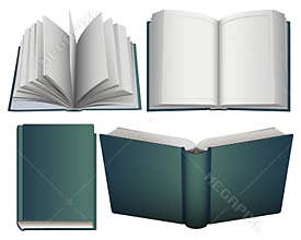 Set hardcover open and close book
