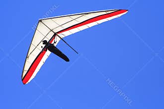 Flying in a blue sky