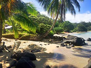 Anini Beach on the island of Kauai Hawaii