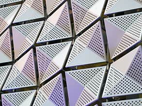 Metal geometric cladding on a modern building