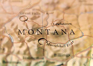 Geographic map of US state Montana with important cities