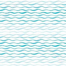 Abstract waves vector seamless pattern. Wavy lines of sea or ocean hand drawn background