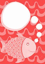 Barbecue grill fish party invitation card