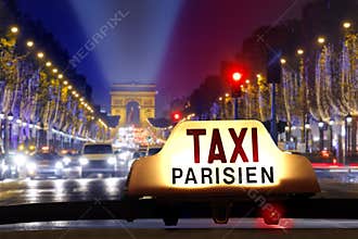 Taxi at the champs elysees