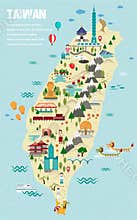 Lovely Taiwan travel map