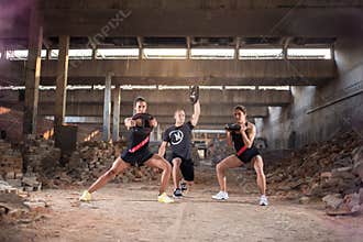 Active people has condition training with weights