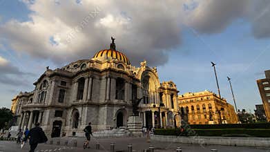 MEXICO-CITY, MEXICO - OCTOBER 13, 2015: Bellas Artes in soft evening light timelapse.
