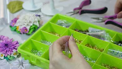 Jeweler making jewelry (bijouterie). process. Workshop