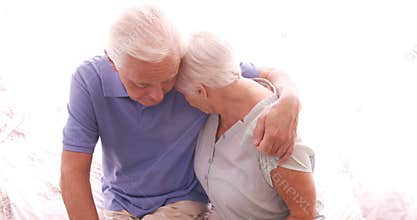 Senior couple embracing each other