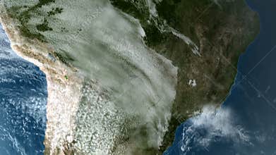Orbiting over South America