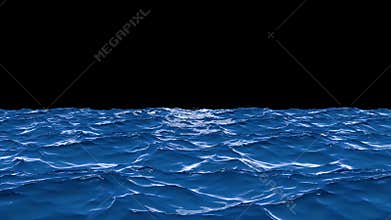 Seamless alpha transparent background 3d Animation sea wave and ripple moving movement in 4k ultra hd