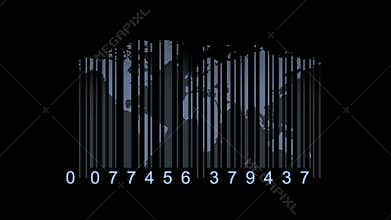 Global economy concept. World map as a barcode. world map as bar-code