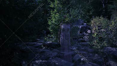 Ghost of a young woman in the forest. ghost of the ancient ruins. halloween