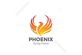 Phoenix Logo flying bird design vector.