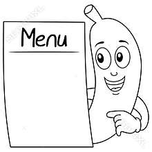 Coloring Banana Character with Blank Menu