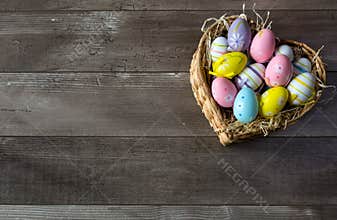 Easter eggs in a basket