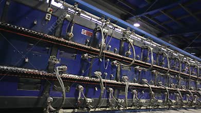 Industrial interior, Tunnel kiln for baking ceramic tiles, Production of ceramic tiles, factory for the production of