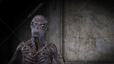 3D Animation of creepy Ghoul