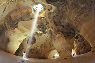 Yoga in the cave Beit Guvrin, Israel